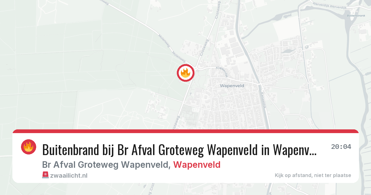 Buitenbrand bij Br Afval Groteweg Wapenveld in Wapenveld — 2 jul 2026