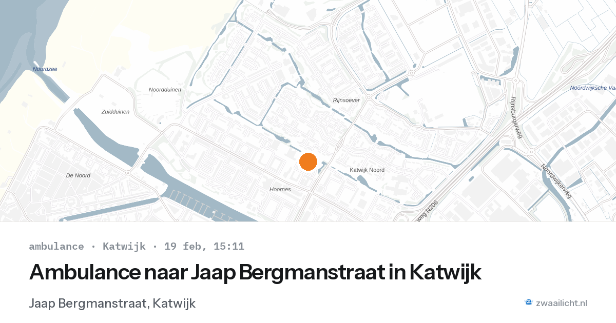 Ambulance naar Jaap Bergmanstraat in Katwijk — 19 feb 2026
