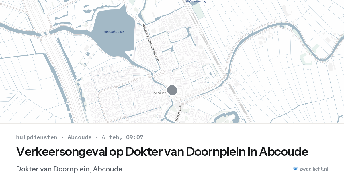Verkeersongeval op Dokter van Doornplein in Abcoude — 6 feb 2026