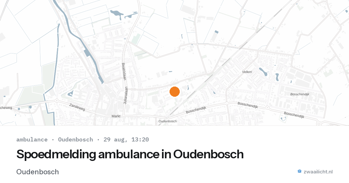 Spoedmelding ambulance in Oudenbosch — 29 aug 2026