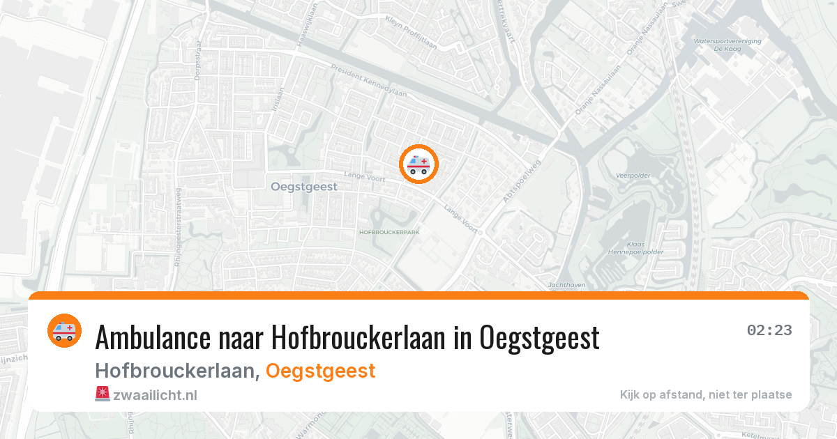 Ambulance naar Hofbrouckerlaan in Oegstgeest — 2 jun 2026