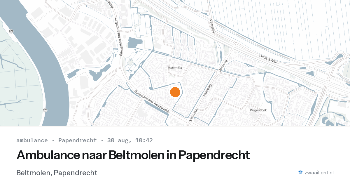 Ambulance naar Beltmolen in Papendrecht — 30 aug 2026