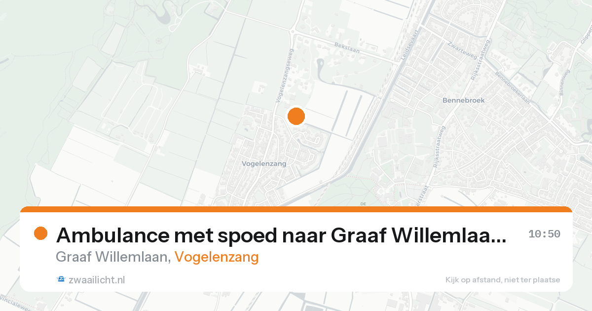 Ambulance met spoed naar Graaf Willemlaan in Vogelenzang — 20 aug 2026