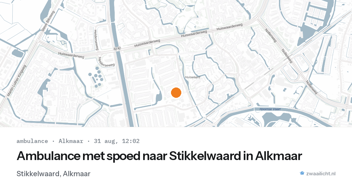Ambulance met spoed naar Stikkelwaard in Alkmaar — 31 aug 2026