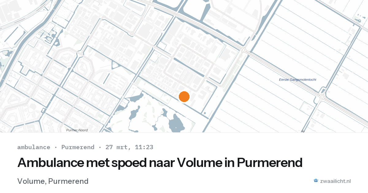 Ambulance met spoed naar Volume in Purmerend — 27 mrt 2026