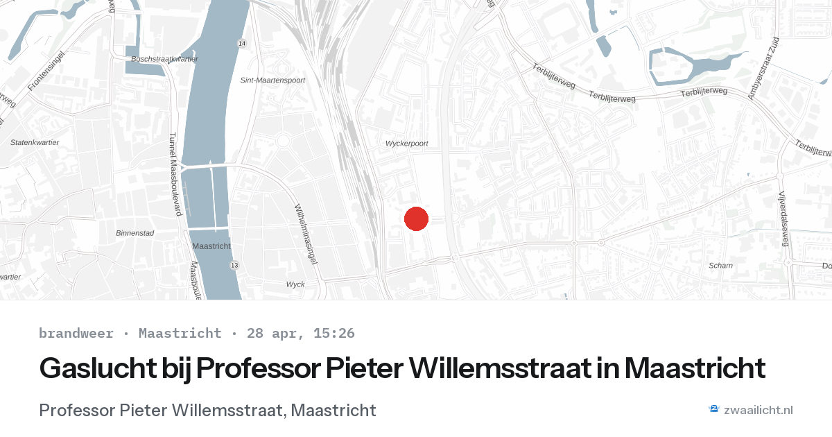 Gaslucht bij Professor Pieter Willemsstraat in Maastricht — 28 apr 2026