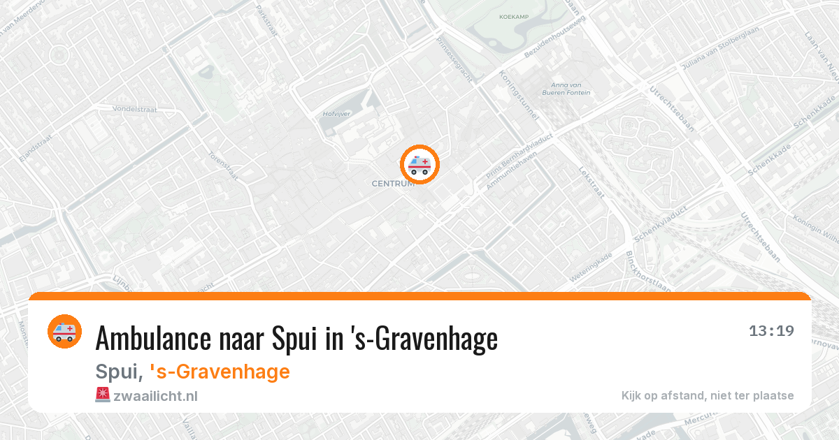 Ambulance naar Spui in 's-Gravenhage — 28 mrt 2026