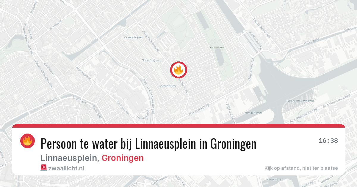 Persoon te water bij Linnaeusplein in Groningen — 14 jul 2026