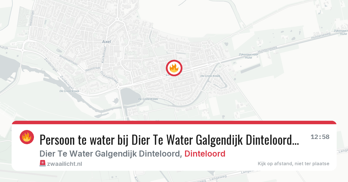 Persoon te water bij Dier Te Water Galgendijk Dinteloord in Dinteloord — 18 mei 2026