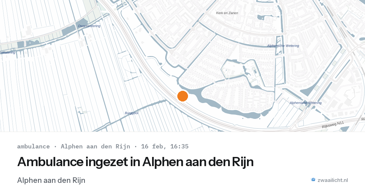 Ambulance ingezet in Alphen aan den Rijn — 16 feb 2026