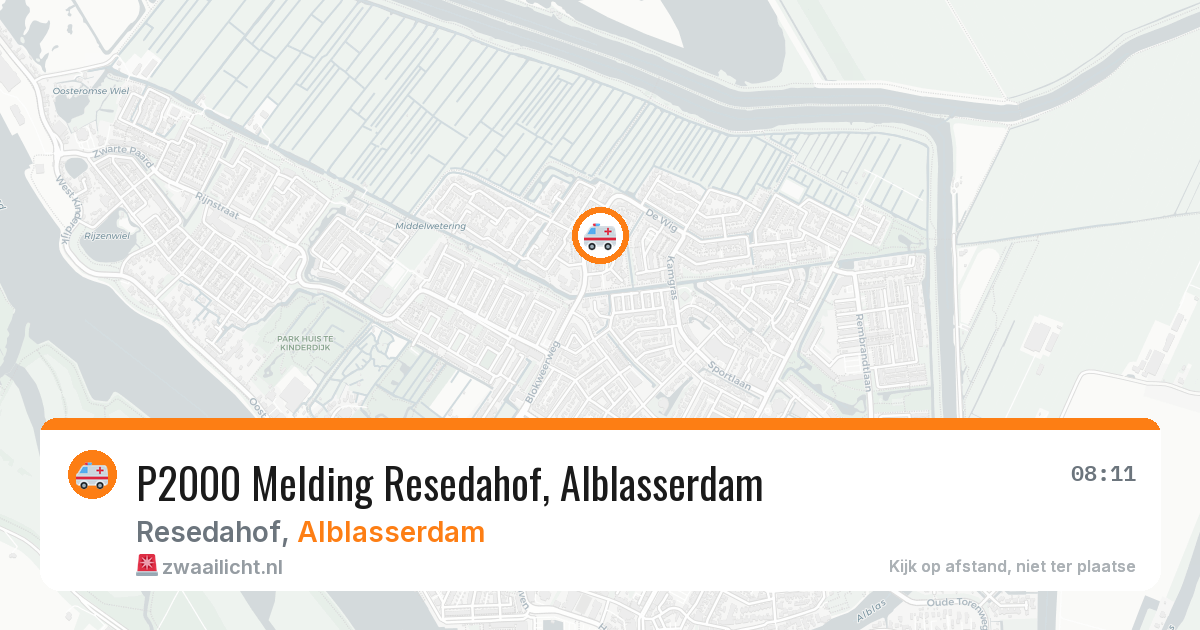 P2000 Melding Resedahof, Alblasserdam — 27 feb 2026