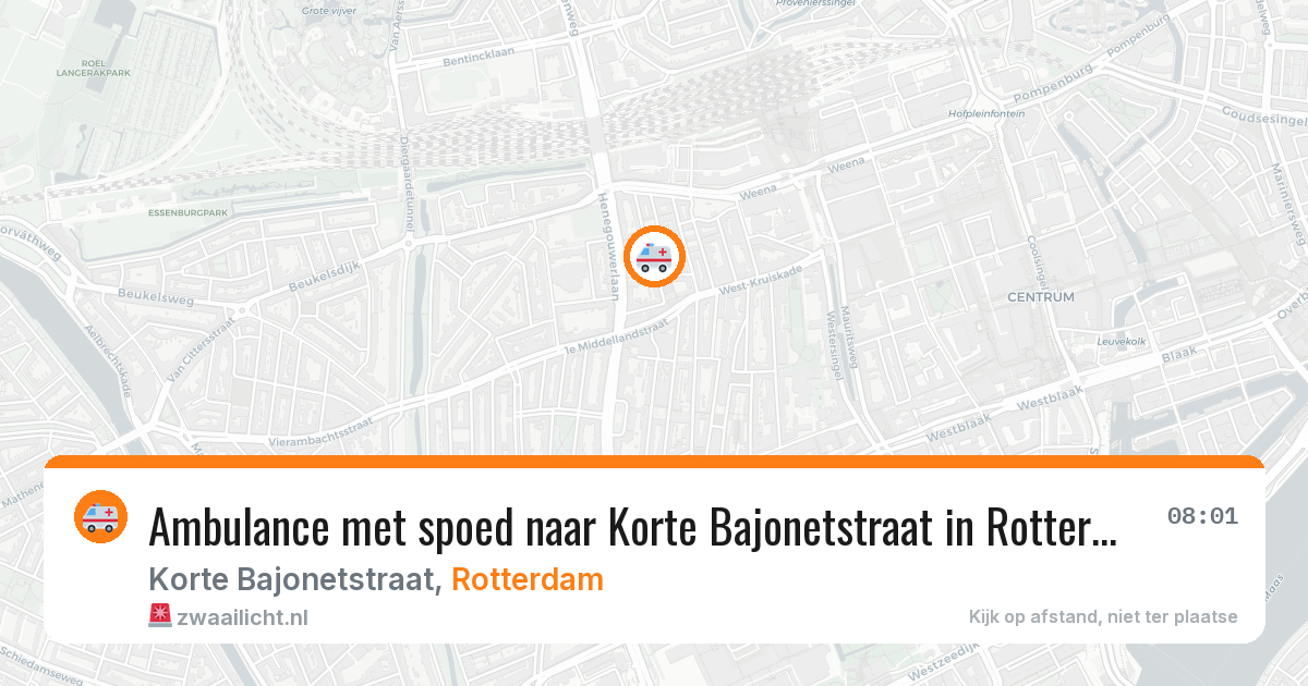 Ambulance met spoed naar Korte Bajonetstraat in Rotterdam — 12 mrt 2026