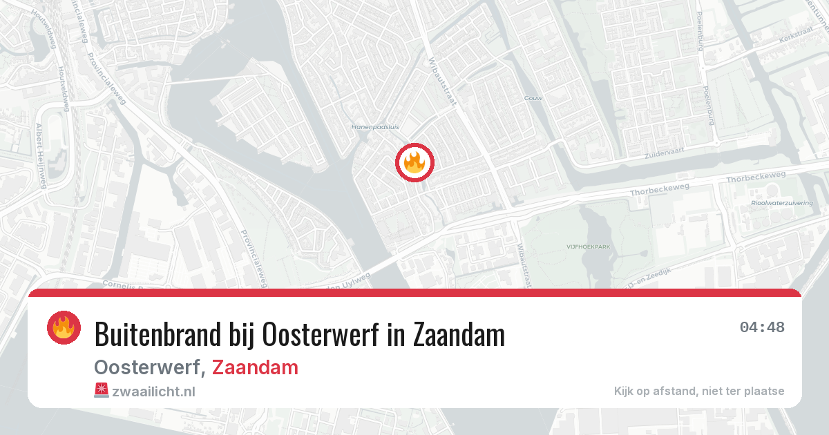 Buitenbrand bij Oosterwerf in Zaandam — 13 aug 2026
