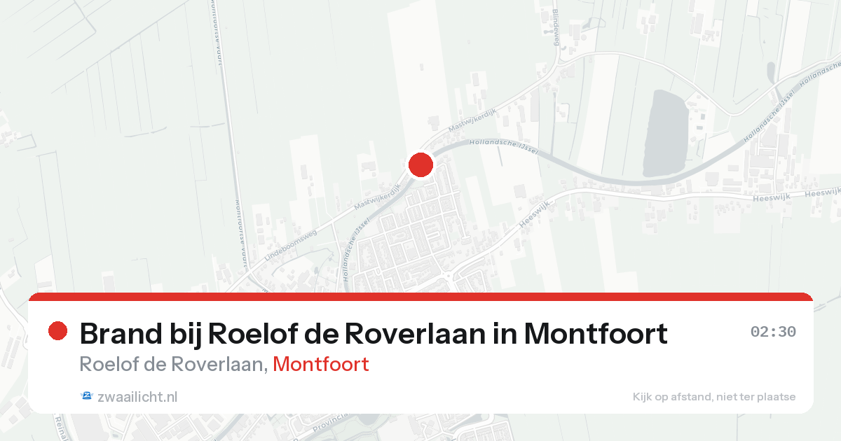 Brand bij Roelof de Roverlaan in Montfoort — 18 aug 2026
