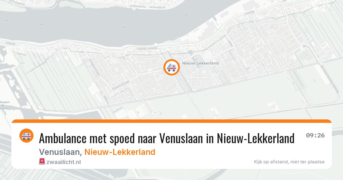 Ambulance met spoed naar Venuslaan in Nieuw-Lekkerland — 27 mei 2026