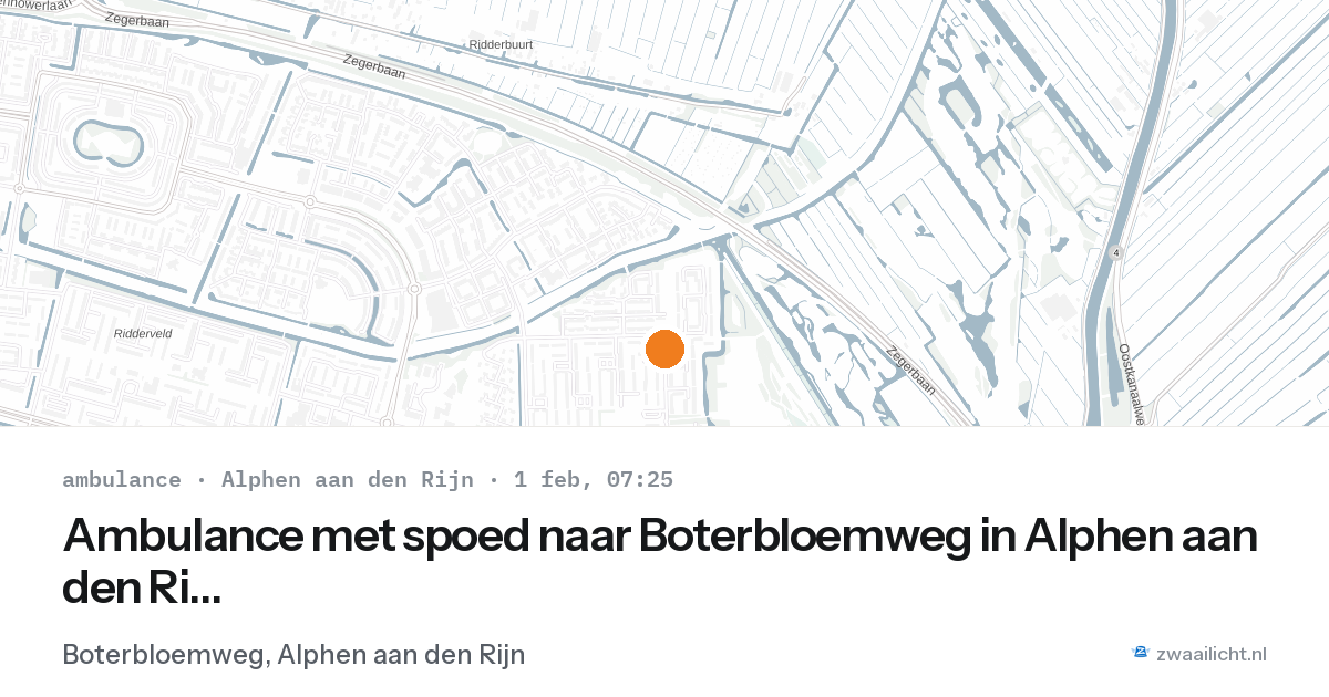 Ambulance met spoed naar Boterbloemweg in Alphen aan den Rijn — 1 feb 2026
