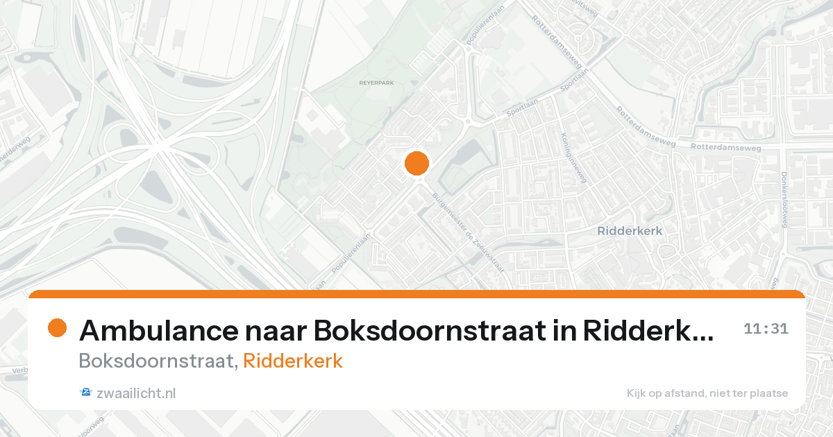Ambulance naar Boksdoornstraat in Ridderkerk — 7 feb 2026