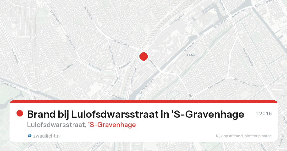 Brand bij Lulofsdwarsstraat in 'S-Gravenhage — 25 aug 2026