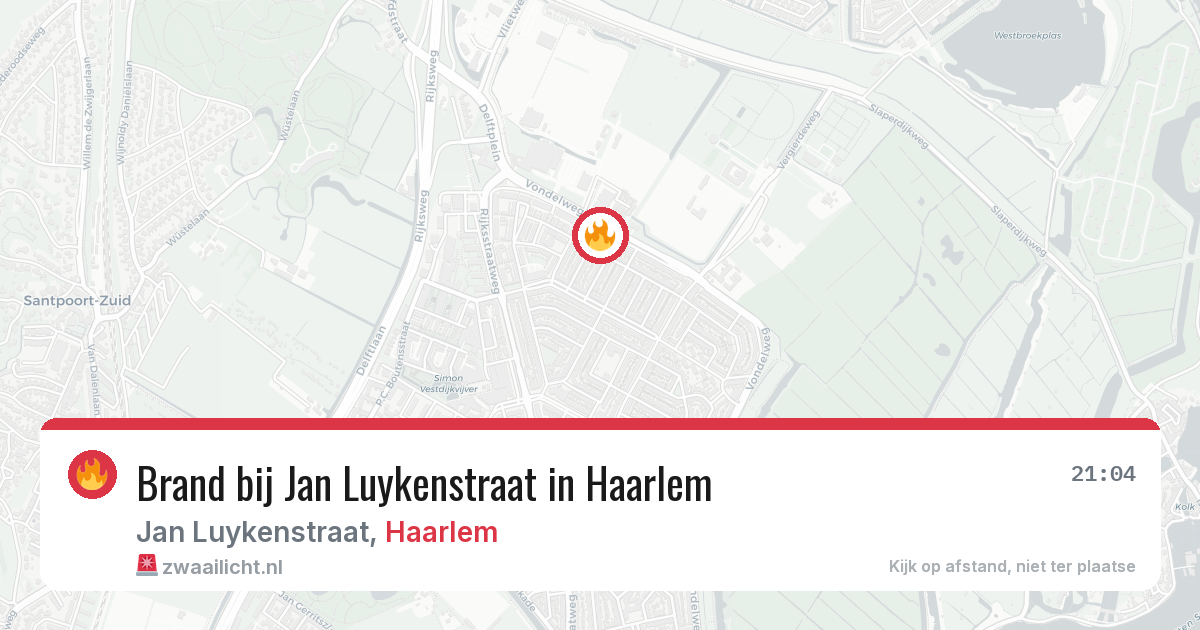 Brand bij Jan Luykenstraat in Haarlem — 9 jul 2026