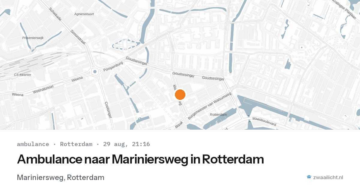Ambulance naar Mariniersweg in Rotterdam — 29 aug 2026
