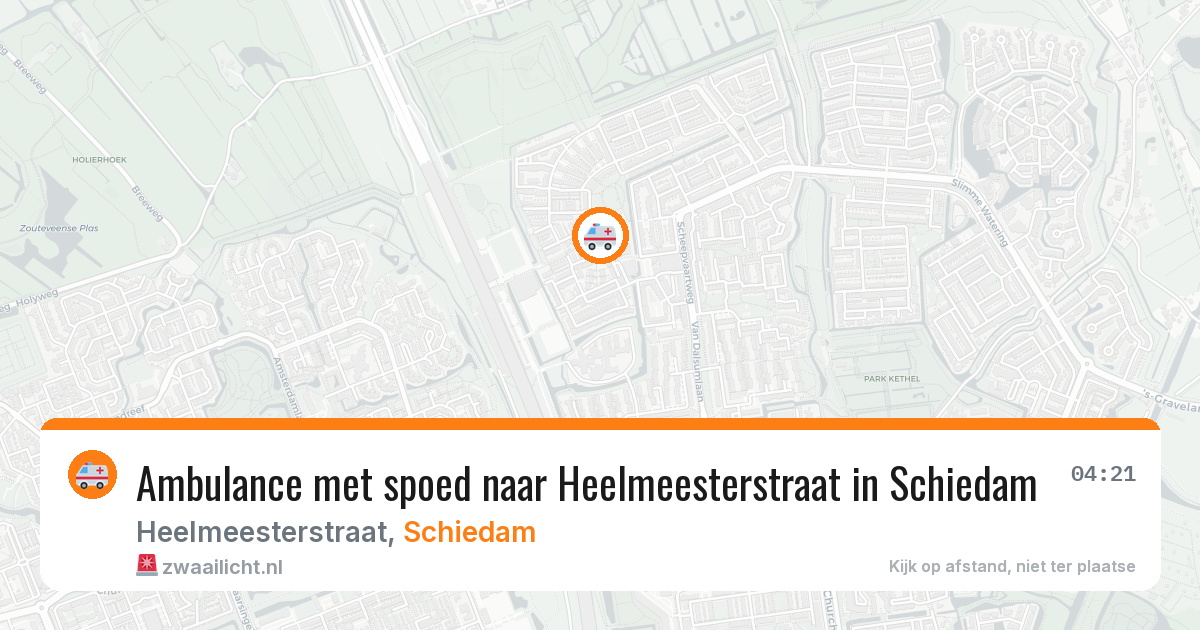 Ambulance met spoed naar Heelmeesterstraat in Schiedam — 11 aug 2026