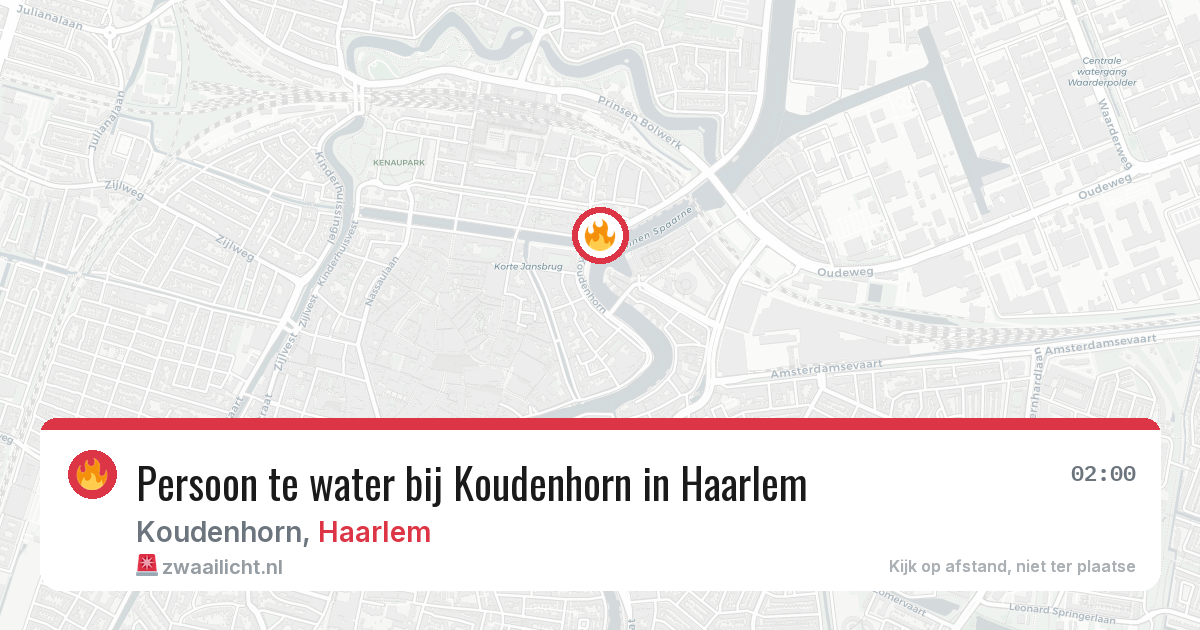 Persoon te water bij Koudenhorn in Haarlem — 5 jul 2026