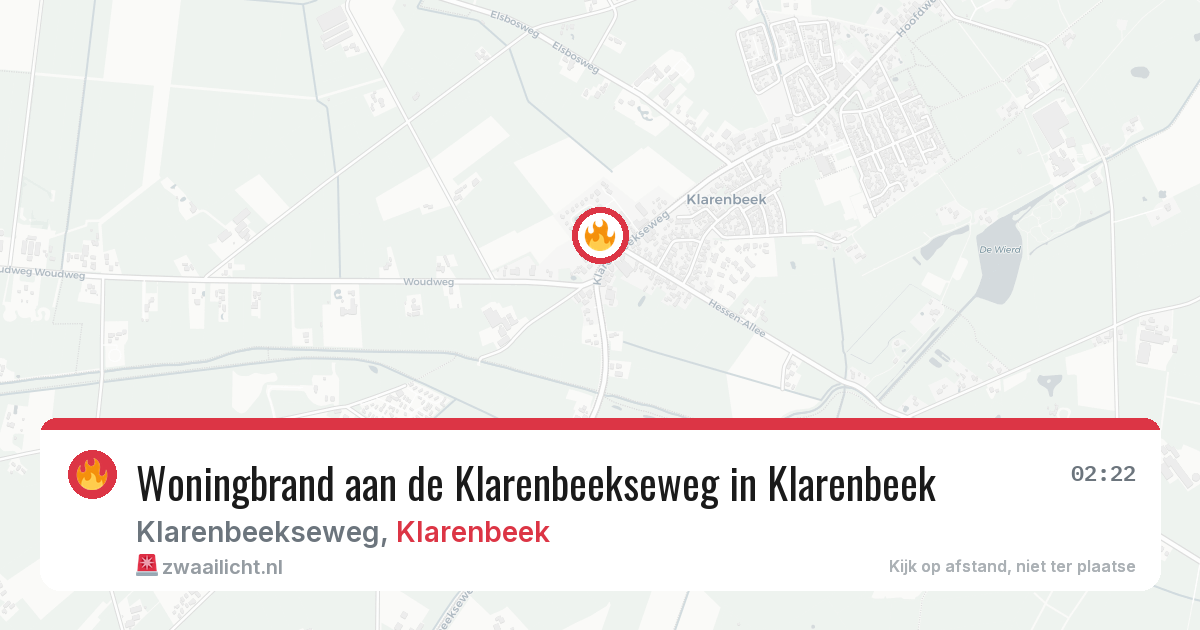 Woningbrand aan de Klarenbeekseweg in Klarenbeek — 1 jul 2026