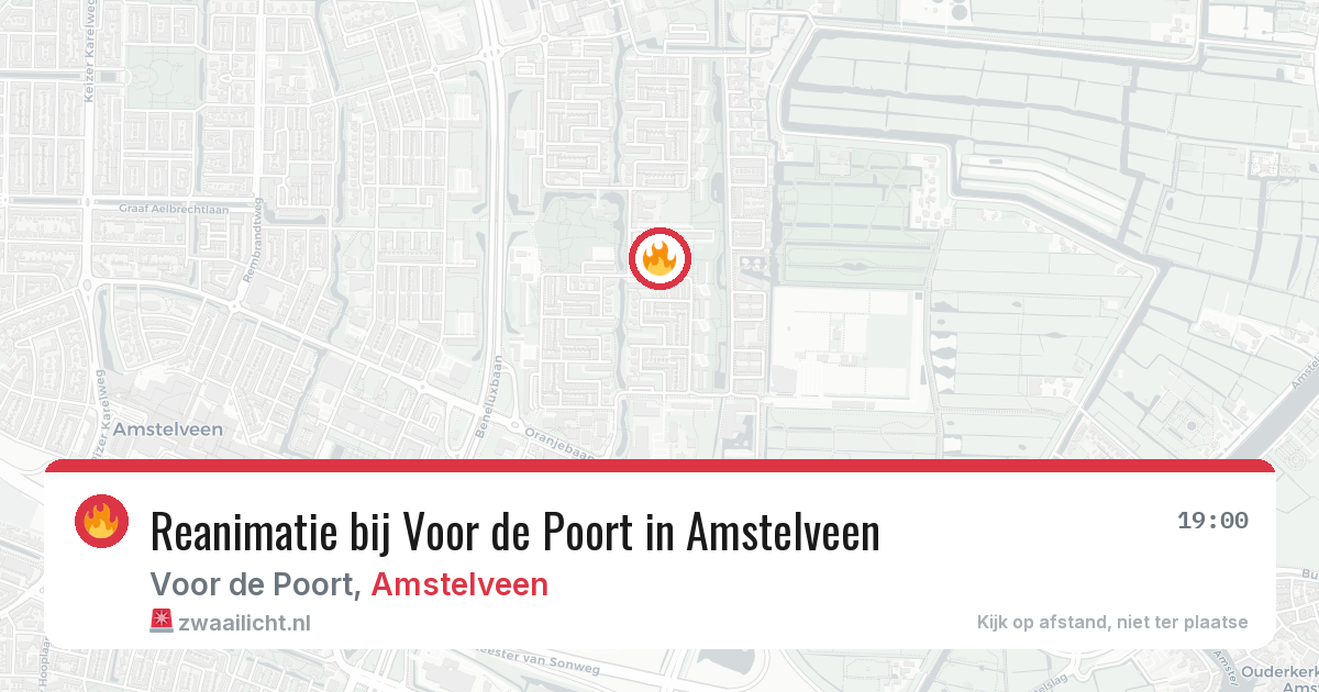 Reanimatie bij Voor de Poort in Amstelveen — 19 mrt 2026