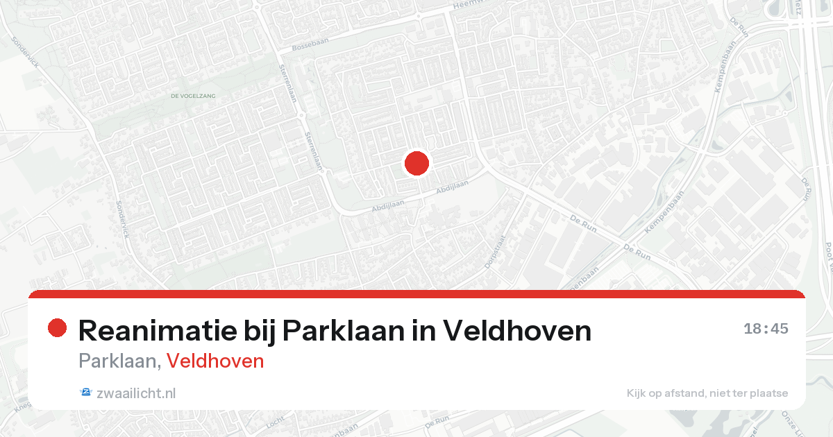 Reanimatie bij Parklaan in Veldhoven — 15 aug 2026
