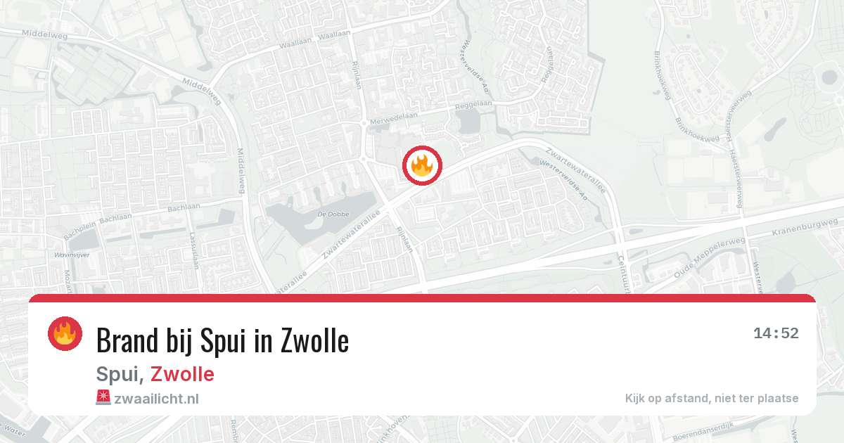 Brand bij Spui in Zwolle — 24 jun 2026