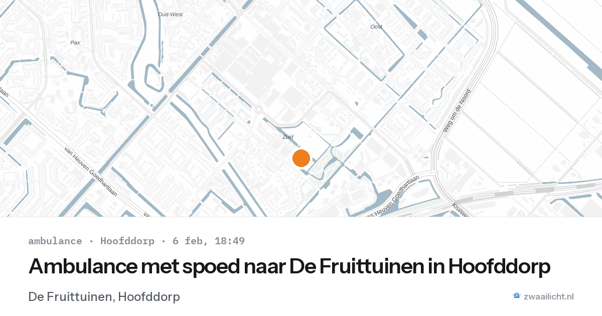 Ambulance met spoed naar De Fruittuinen in Hoofddorp — 6 feb 2026