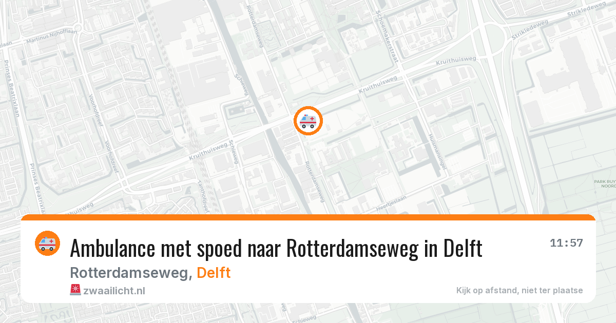Ambulance met spoed naar Rotterdamseweg in Delft — 12 aug 2026
