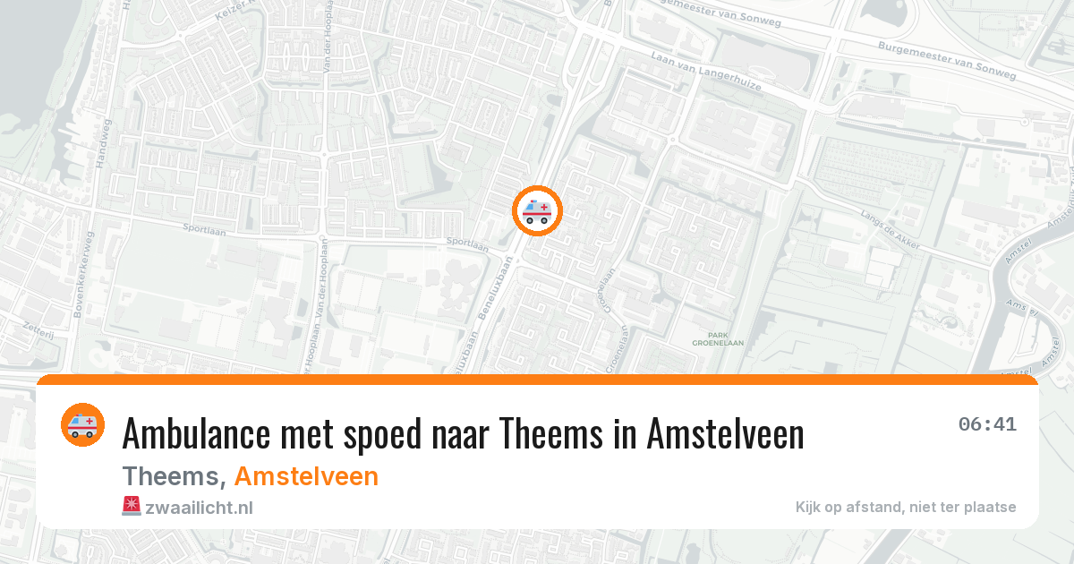 Ambulance met spoed naar Theems in Amstelveen — 22 jun 2026