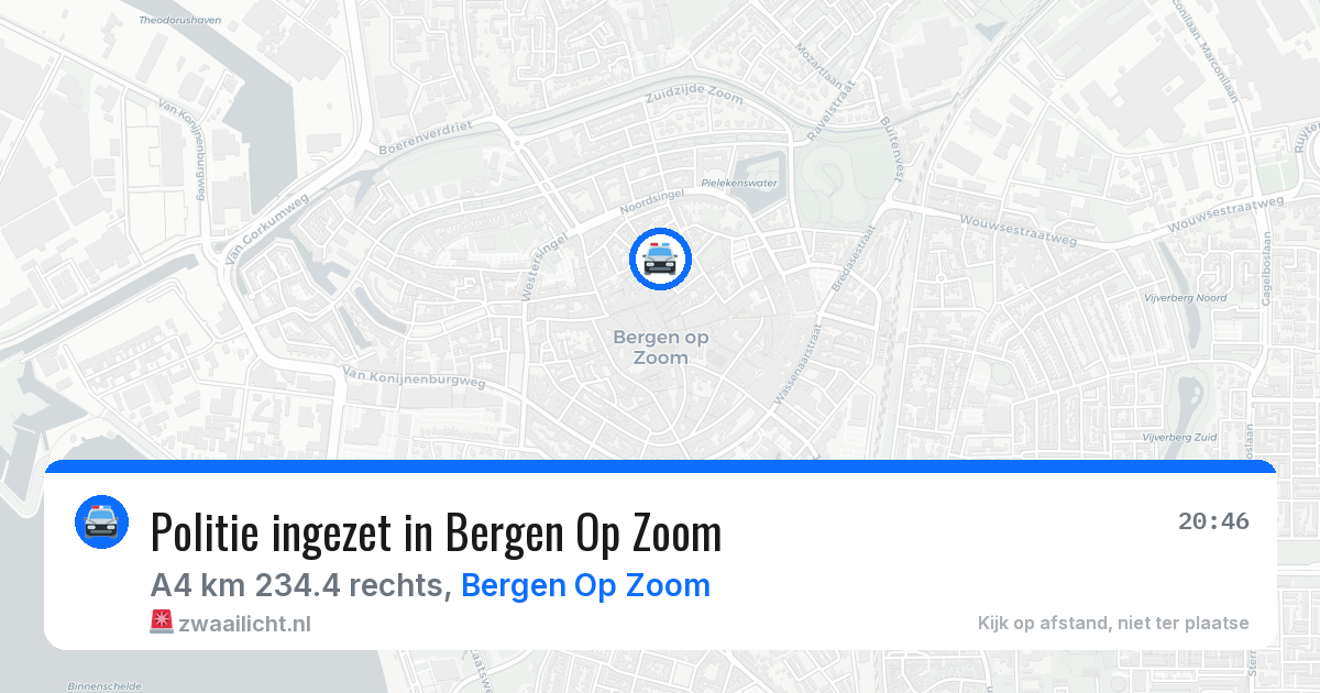 Politie ingezet in Bergen Op Zoom — 19 jun 2026 | 🚨 Zwaailicht.nl