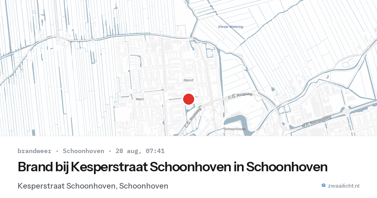 Brand bij Kesperstraat Schoonhoven in Schoonhoven — 28 aug 2026