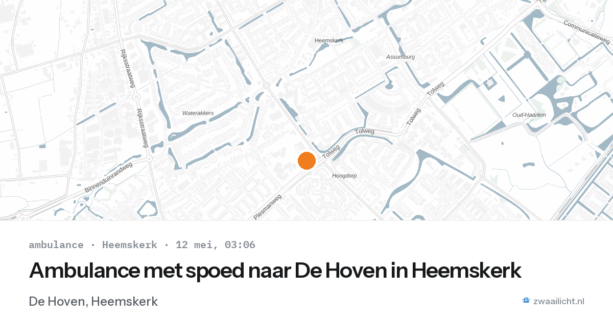 Ambulance met spoed naar De Hoven in Heemskerk — 12 mei 2026