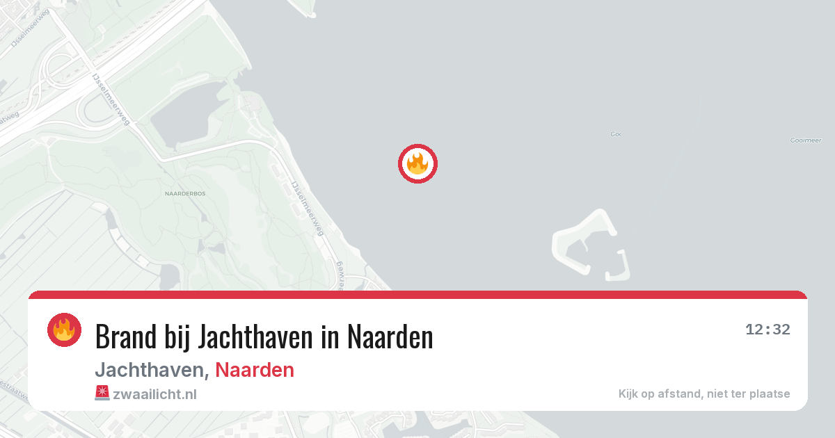 Brand bij Jachthaven in Naarden — 23 mei 2026