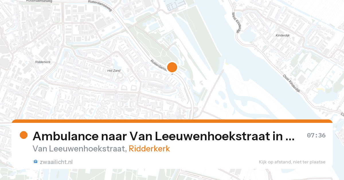 Ambulance naar Van Leeuwenhoekstraat in Ridderkerk — 27 aug 2026