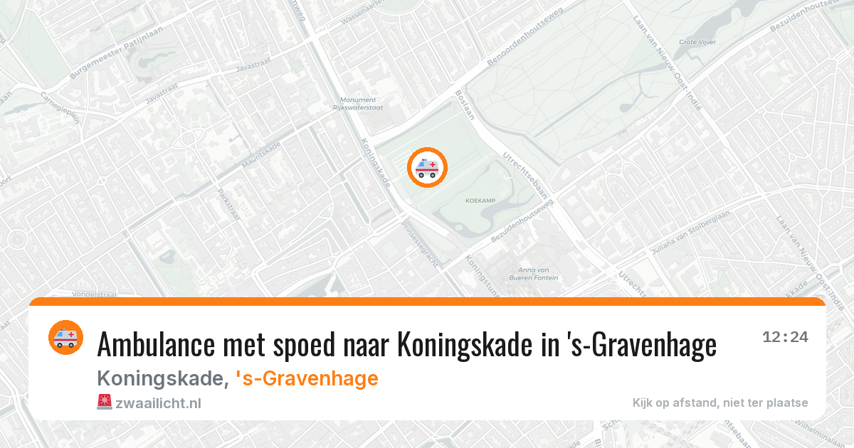 Ambulance met spoed naar Koningskade in 's-Gravenhage — 10 aug 2026