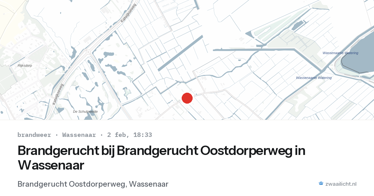 Brandgerucht bij Brandgerucht Oostdorperweg in Wassenaar — 2 feb 2026
