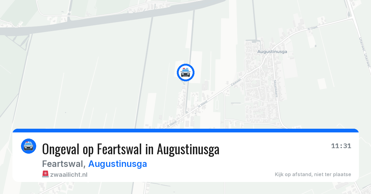 Ongeval op Feartswal in Augustinusga — 23 jan 2026