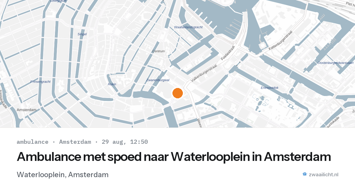 Ambulance met spoed naar Waterlooplein in Amsterdam — 29 aug 2026