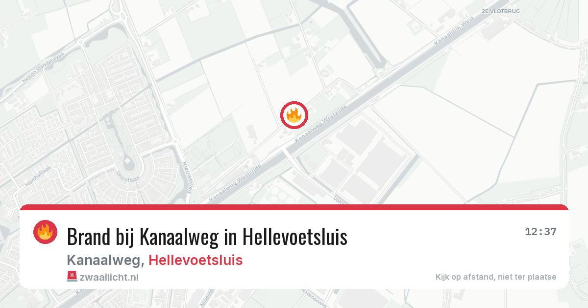 Brand bij Kanaalweg in Hellevoetsluis — 24 jul 2026