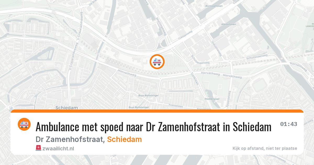 Ambulance met spoed naar Dr Zamenhofstraat in Schiedam — 30 jan 2026