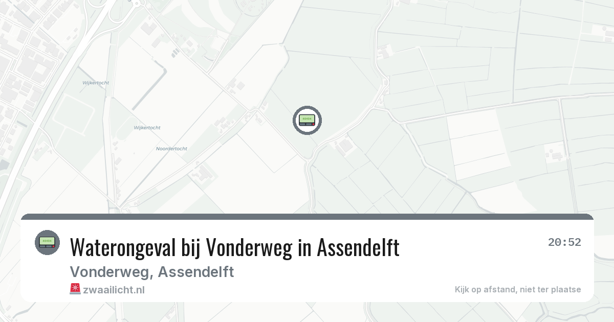 Waterongeval bij Vonderweg in Assendelft — 21 feb 2026