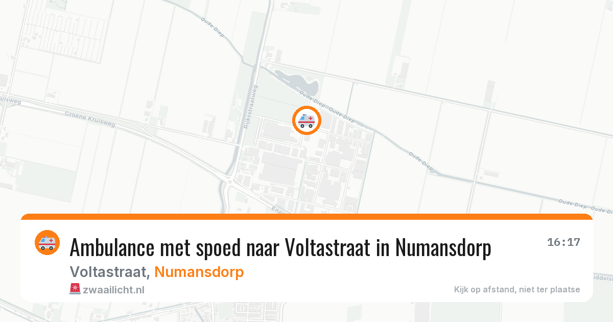 Ambulance met spoed naar Voltastraat in Numansdorp — 8 jun 2026