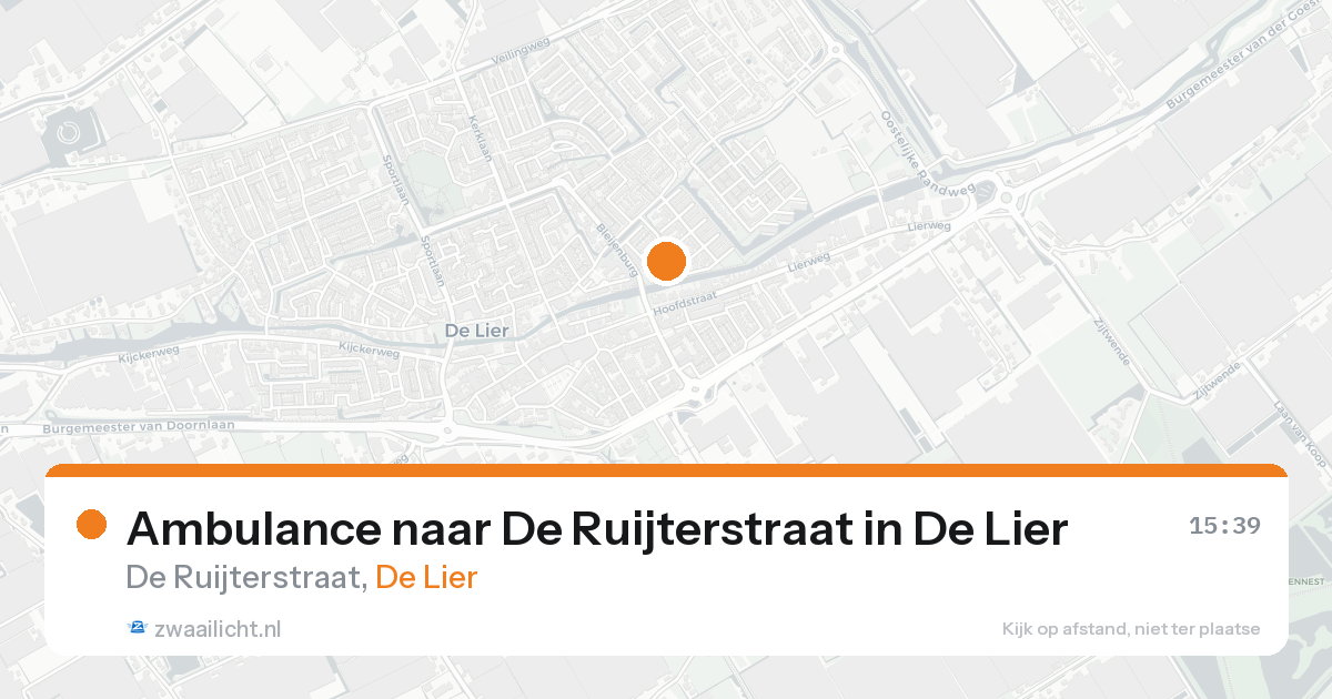 Ambulance naar De Ruijterstraat in De Lier — 21 aug 2026