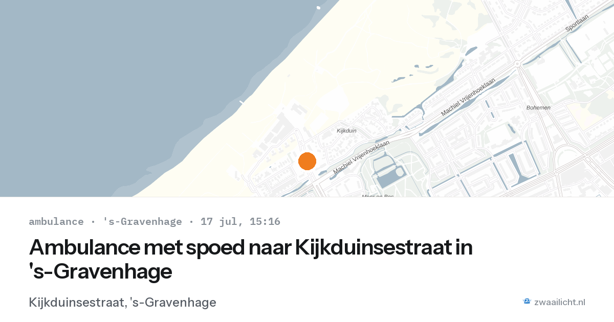 Ambulance met spoed naar Kijkduinsestraat in 's-Gravenhage — 17 jul 2026
