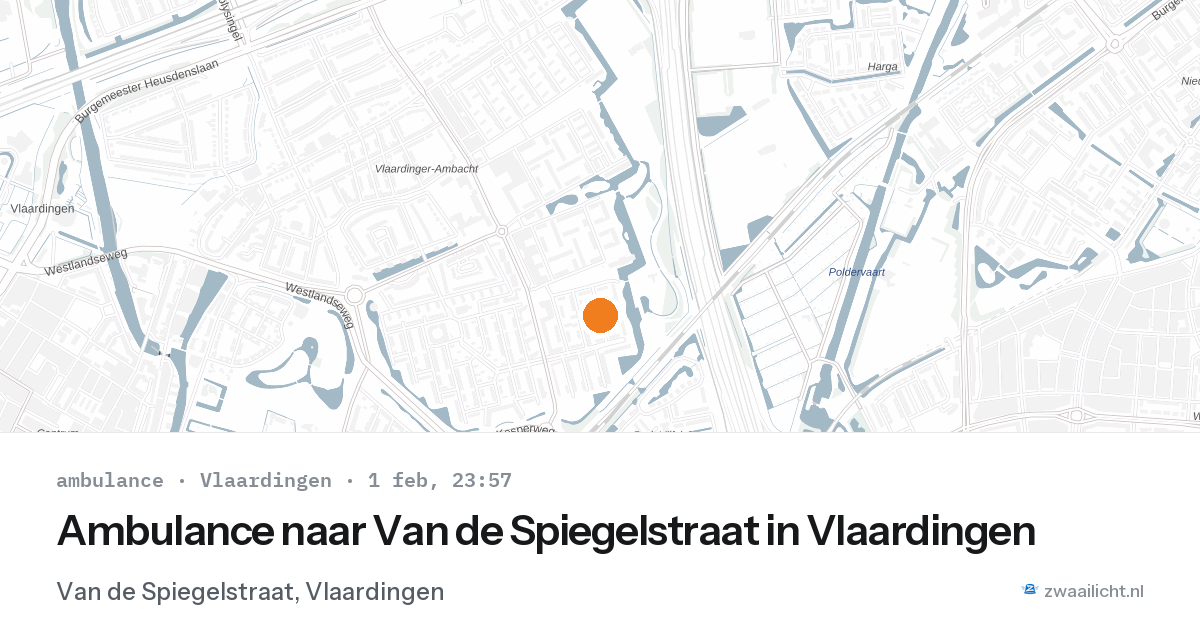 Ambulance naar Van de Spiegelstraat in Vlaardingen — 1 feb 2026
