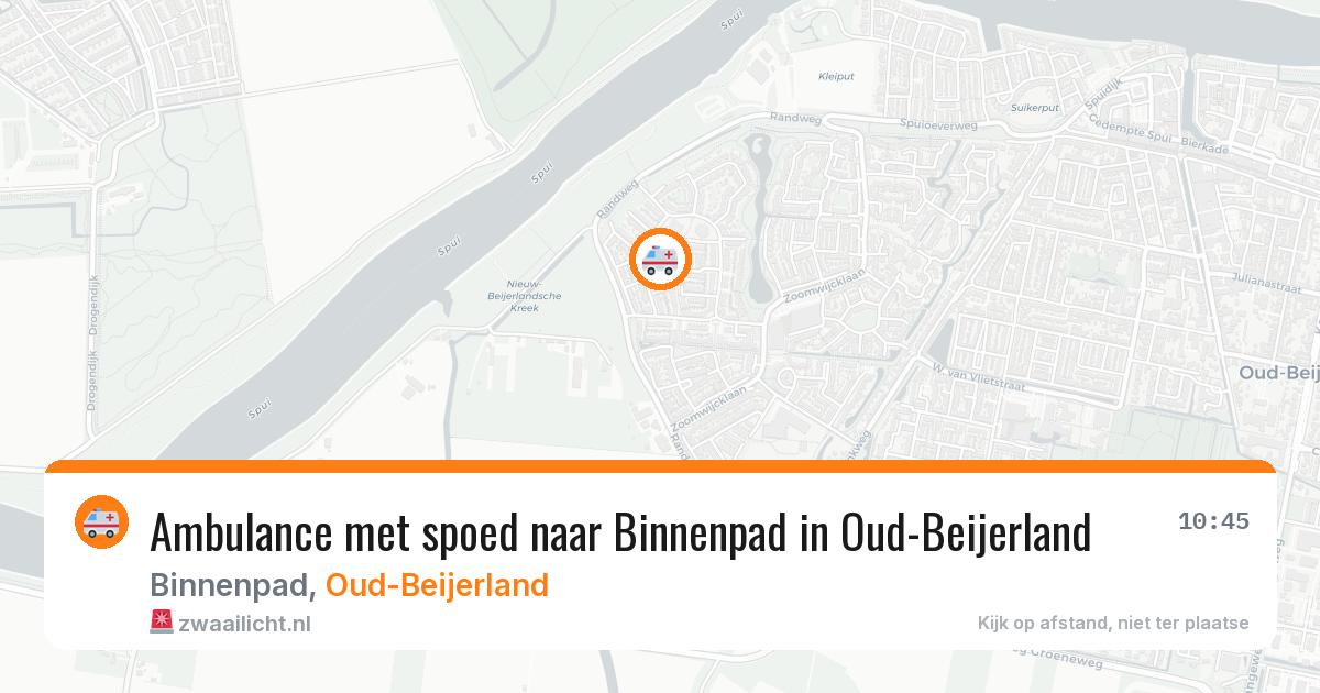 Ambulance met spoed naar Binnenpad in Oud-Beijerland — 5 aug 2026
